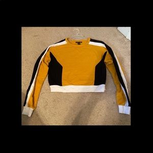 Yellow color block sweater